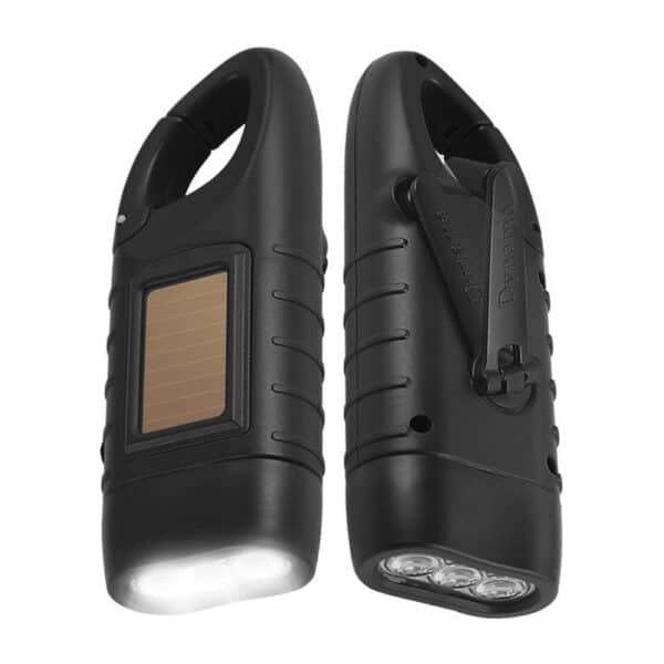 Lampe torche rechargeable à énergie solaire et dynamo – Image 3