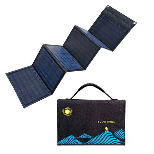Panneau solaire pliable bleu pour la randonnée – Image 2