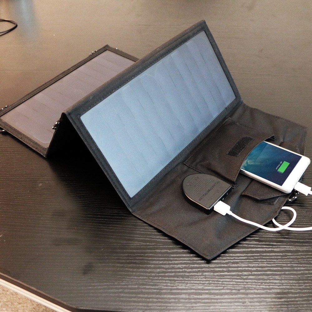 Panneau solaire pliable avec chargeur USB  pour randonnée – Image 14