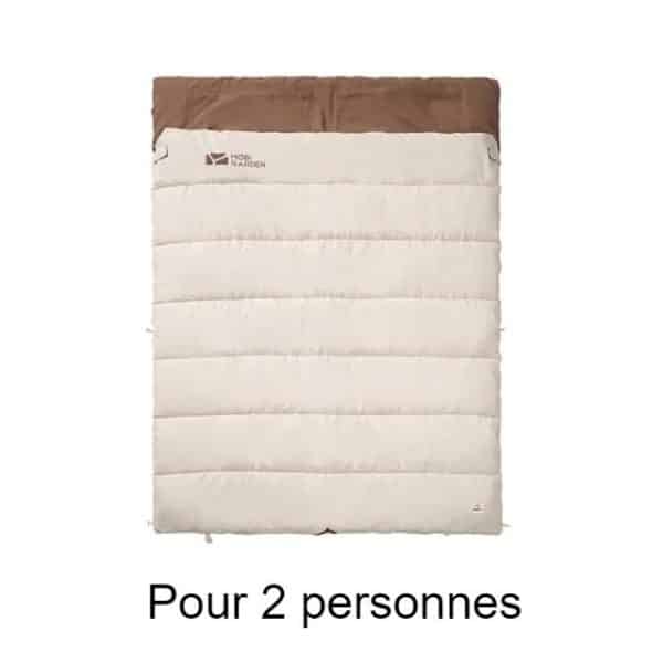 Sac de couchage en coton beige pour 2 personnes