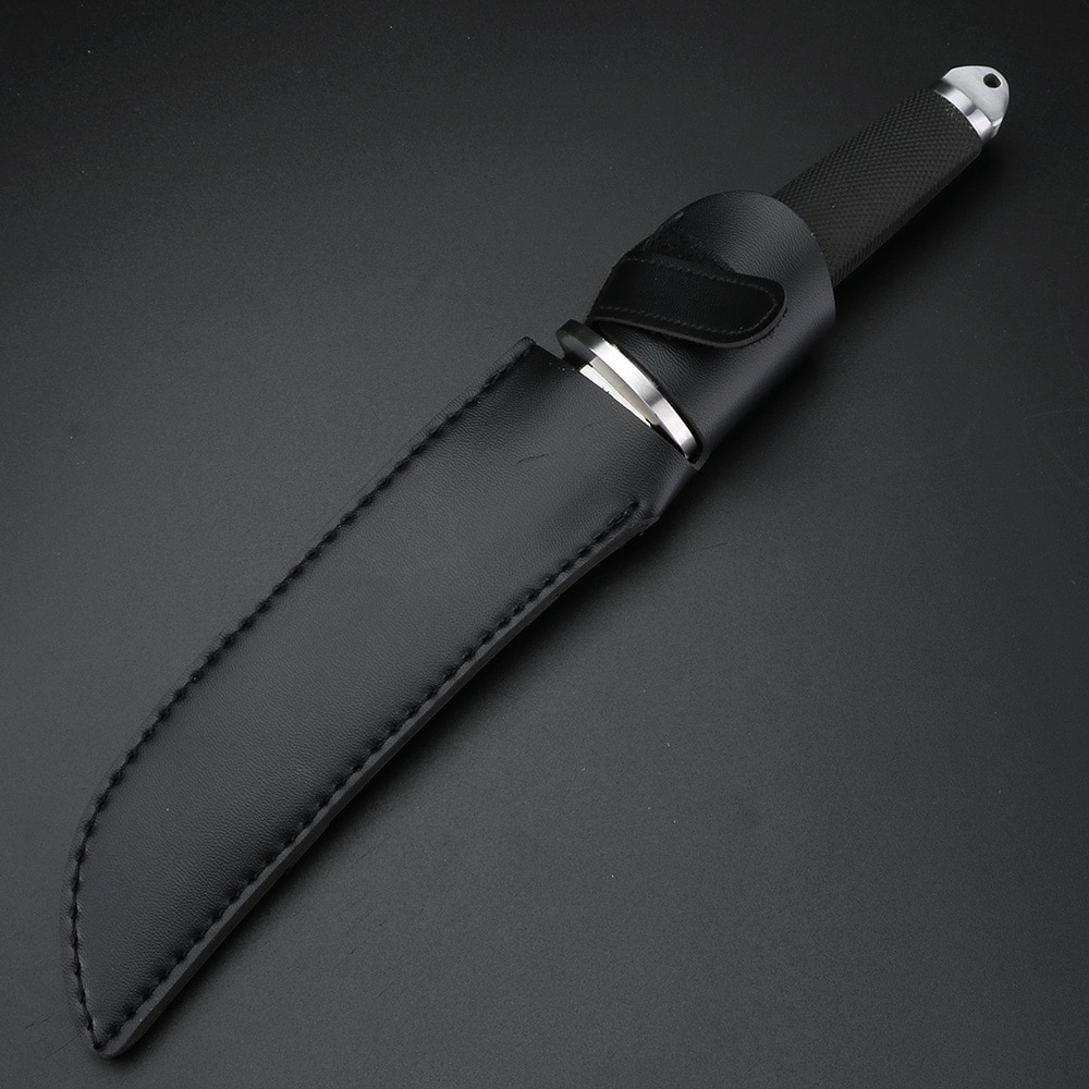 Couteau de randonnée avec manche noir en ABS – Image 3