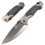 Couteau pliant gris foncé pour randonnée