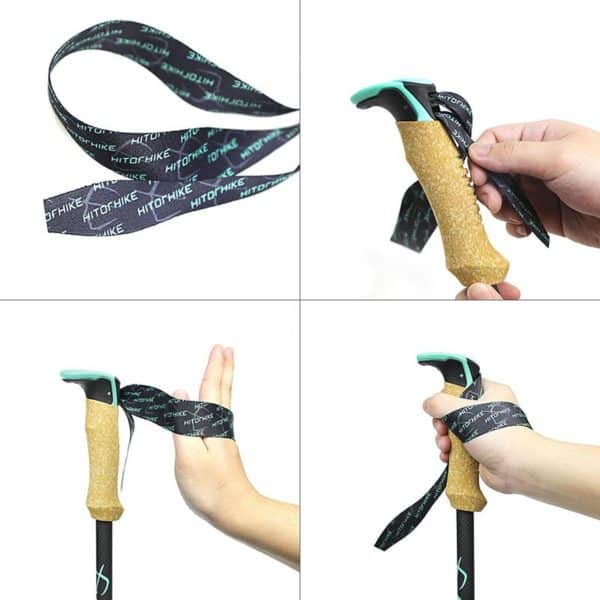 Bâtons Randonnée OKHEALING Carbone - Lot 2 Bâtons Pliables Ultralégers 115g