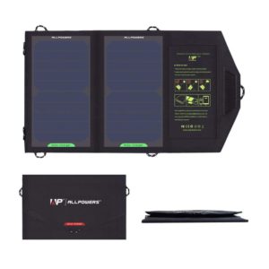 Panneau solaire portable 5 V de couleur noire pour randonnée