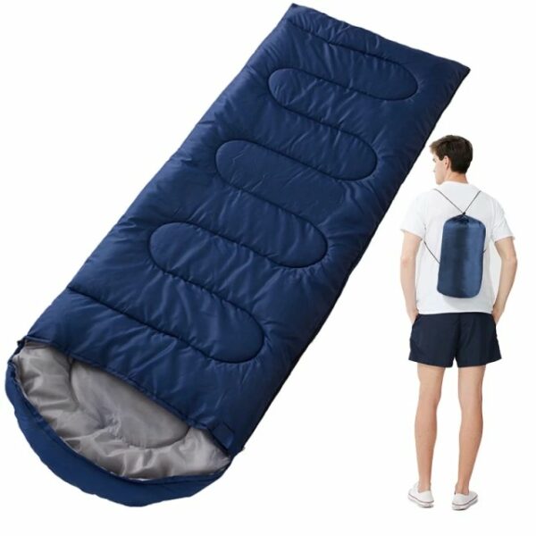 Sac de couchage d'été léger, imperméable et compact sac de couchage avec matelas impermeable bleu