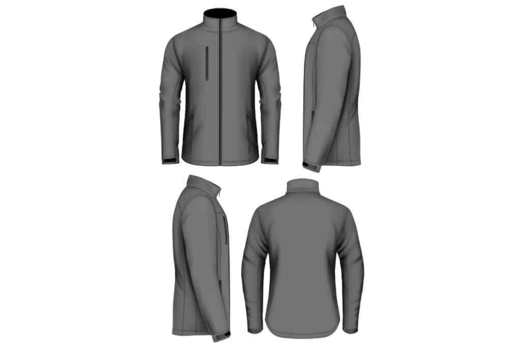 modèle de conception 2D d'une veste de randonnée