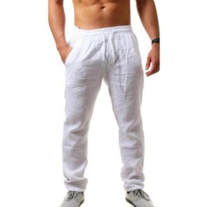 Pantalon en Coton et Lin Homme blanc