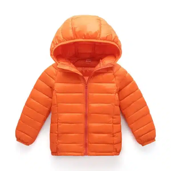 Doudoune-enfant-chaude-orange