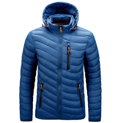 Doudoune-homme-imperméable-et-chaude-bleu