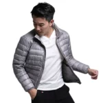 Doudoune-légère-homme-gris