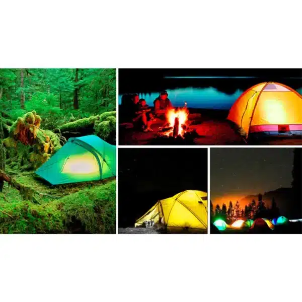 Lot De 2 Lampes LED Suspendues à Piles - Vert - Pour Camping Et Déco
