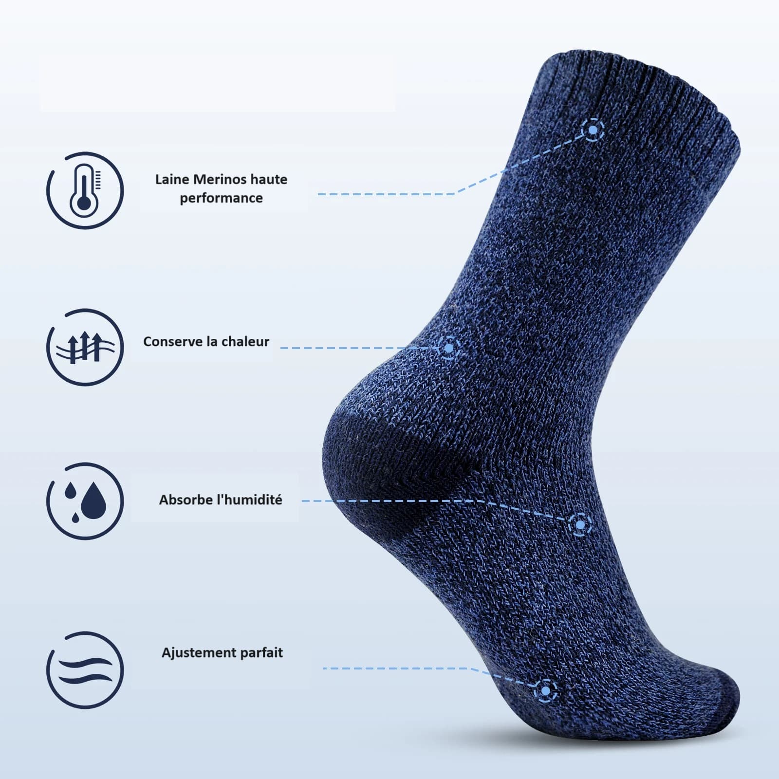 Chaussettes Randonn e Laine Merinos Evasion Randonn e