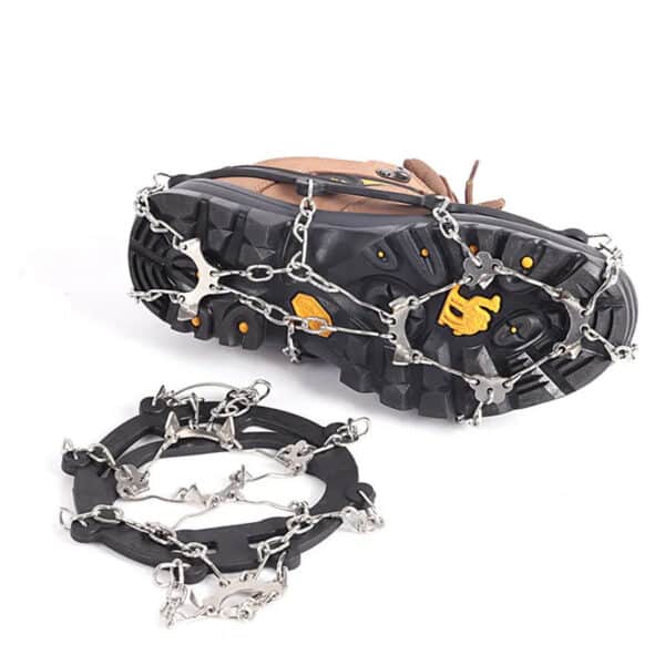 Crampons de montagne à 9 dents, glace extérieure et neige, couvre-chaussures antidérapant en