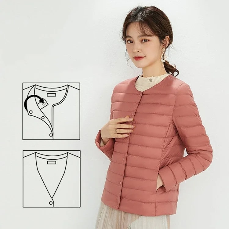 Doudoune femme col rond