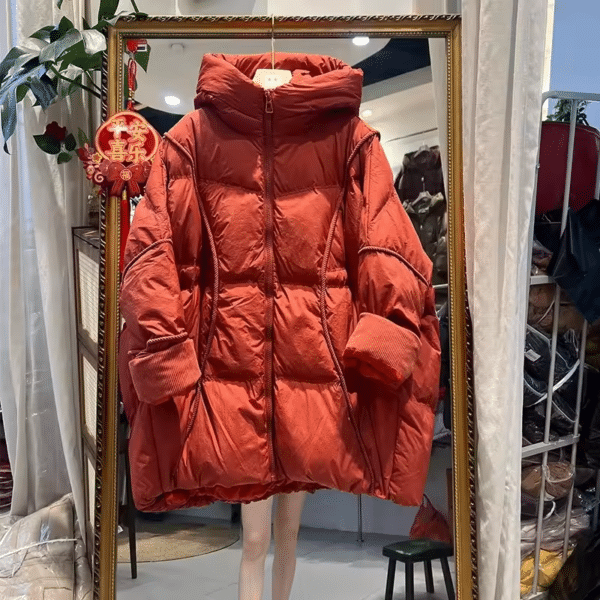 Doudoune femme automne hiver avec capuche taille unique – Image 7