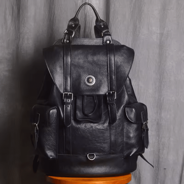Sac à dos de voyage en cuir véritable hommet et femme – Image 2