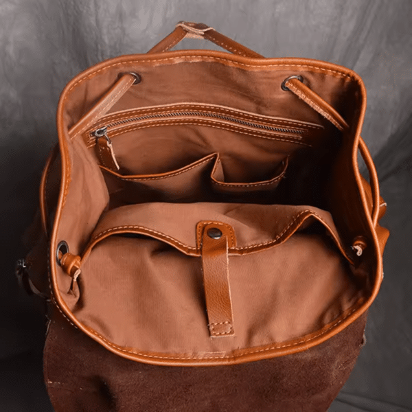 Sac à dos de voyage en cuir véritable hommet et femme – Image 8
