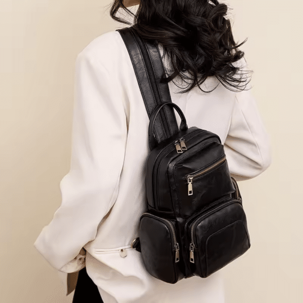 Sac à dos femme convertible en cuir PU – Image 10