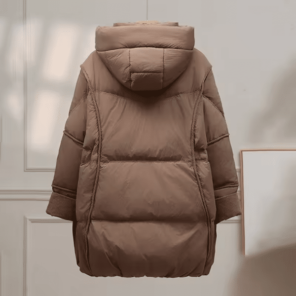 Doudoune femme automne hiver avec capuche taille unique – Image 2