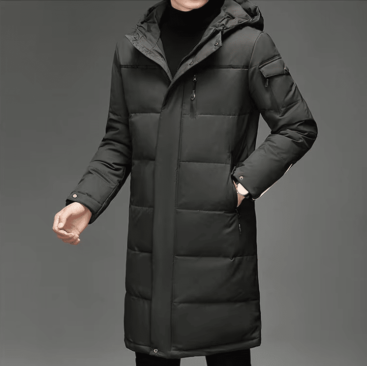 Doudoune homme longue avec capuche décontracté – Image 4