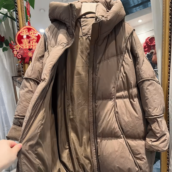 Doudoune femme automne hiver avec capuche taille unique – Image 5