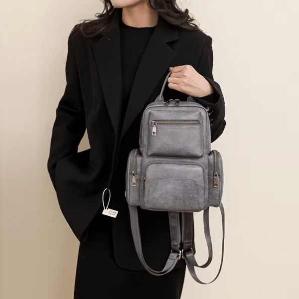 Sac à dos femme convertible en cuir PU – Image 8