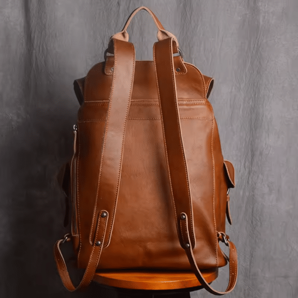 Sac à dos de voyage en cuir véritable hommet et femme – Image 5