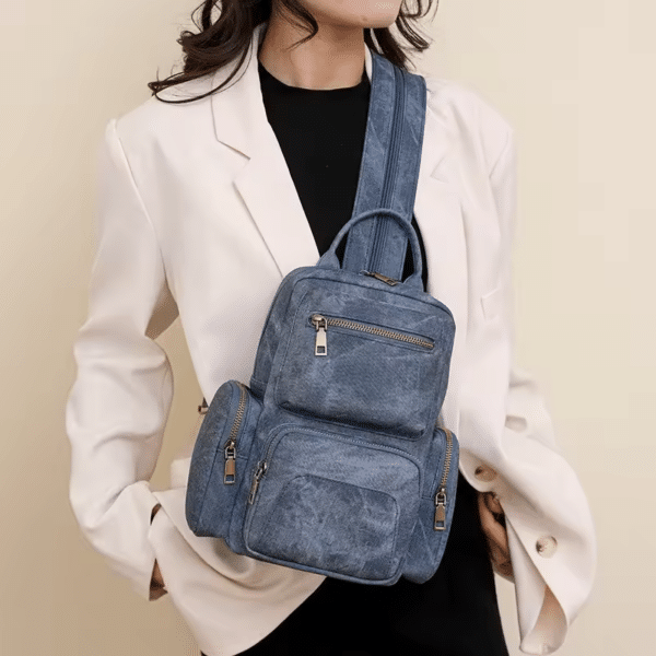 Sac à dos femme convertible en cuir PU – Image 7