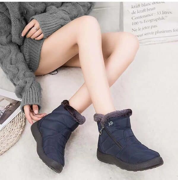 Bottes d’hiver femme chaudes et imperméables avec doublure en fourrure – Image 8
