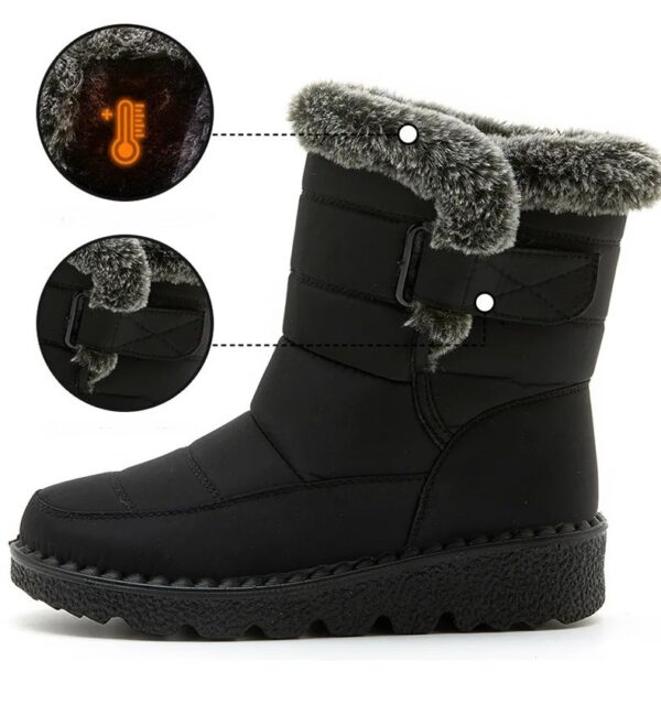 Bottes femme d’hiver chaudes et imperméables à fourrure – Image 10