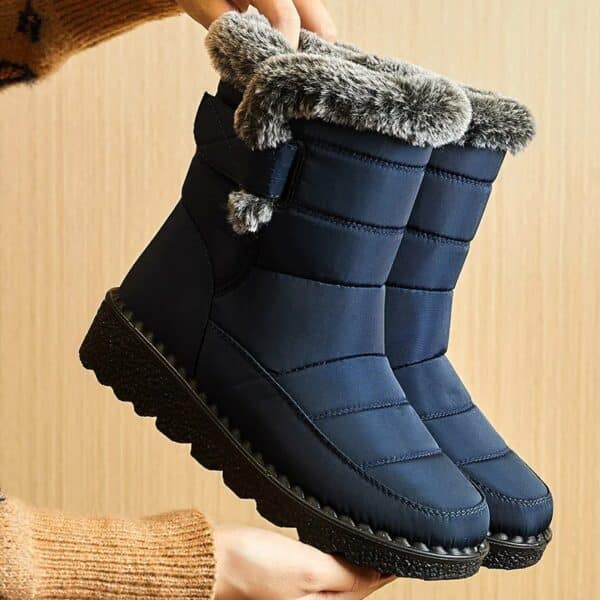 Bottes femme d’hiver chaudes et imperméables à fourrure – Image 3