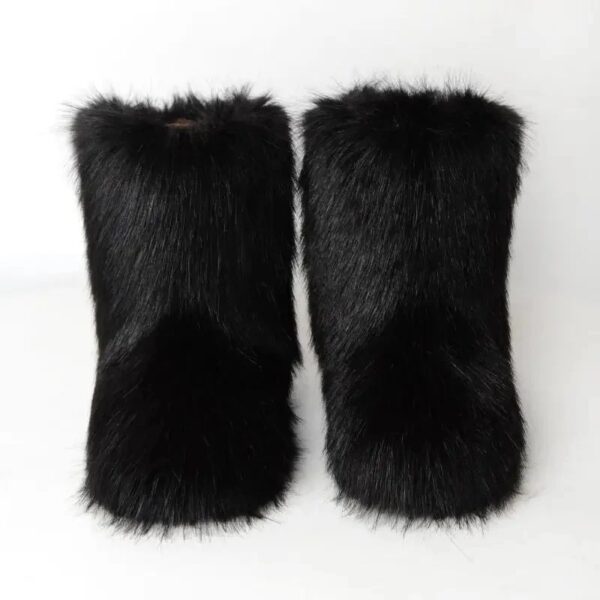 Bottes femme chaudes en fausse fourrure pour l’hiver – Image 4