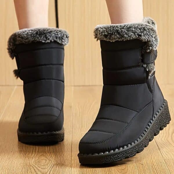 Bottes femme d’hiver chaudes et imperméables à fourrure – Image 6