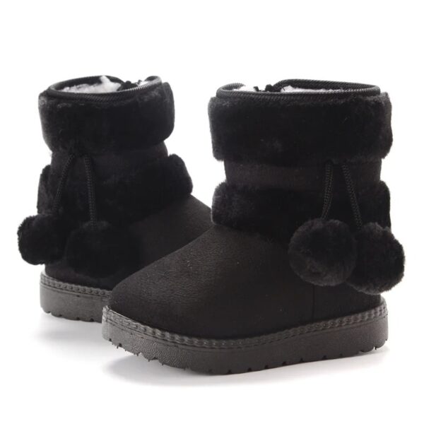 Bottes de neige chaudes pour enfant avec pompons – Image 6