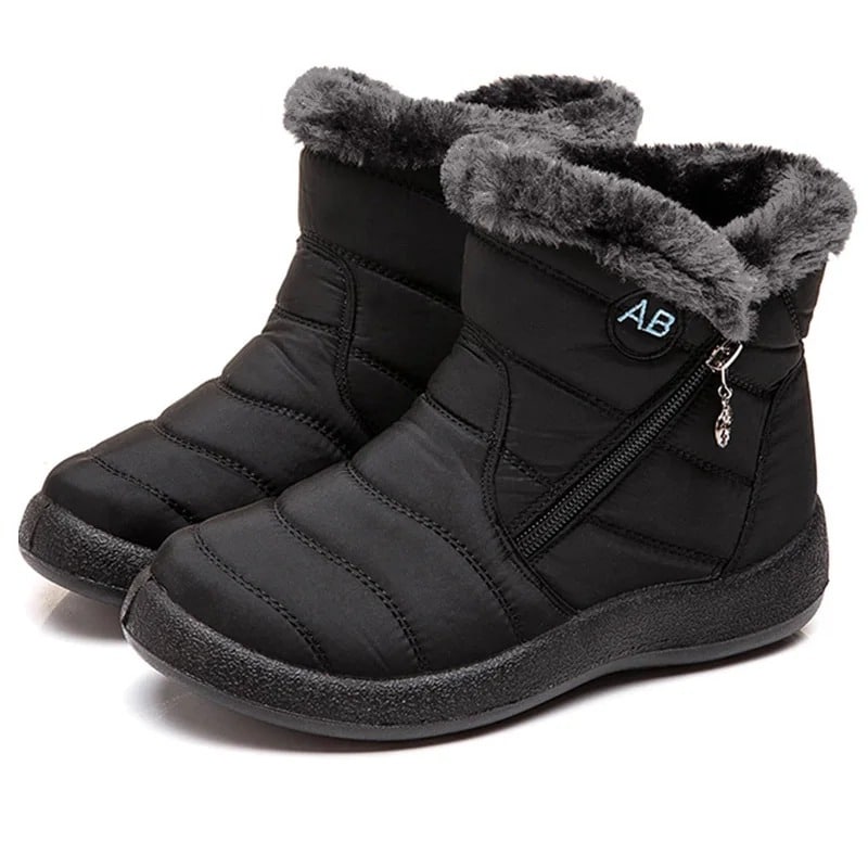 Bottes D'hiver Chaudes Pour Femme - Doublure Fausse Fourrure, Semelle Antidérapante, Fermeture éclair Latérale - Confortables Pour Extérieur, Shopping, Quotidien